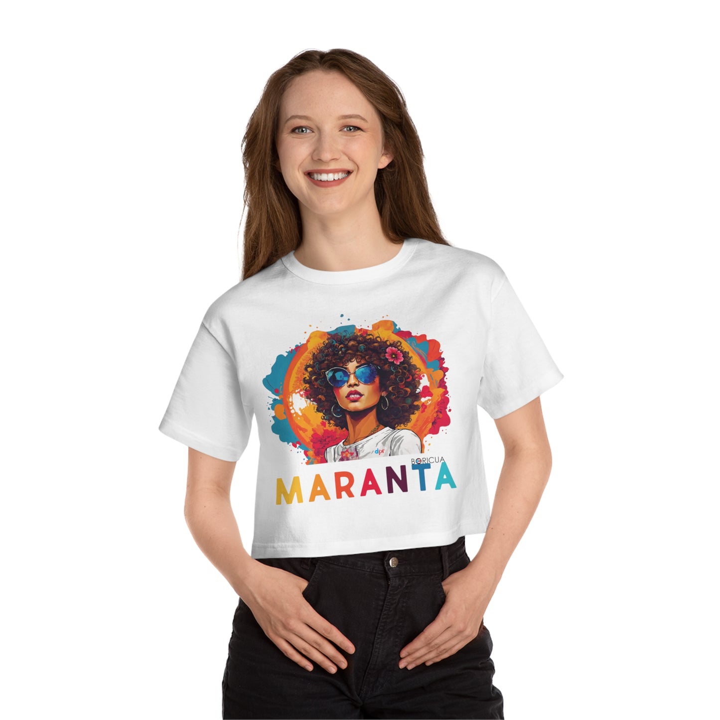 Maranta Boricua Girl Women's Flowy Cropped Tee