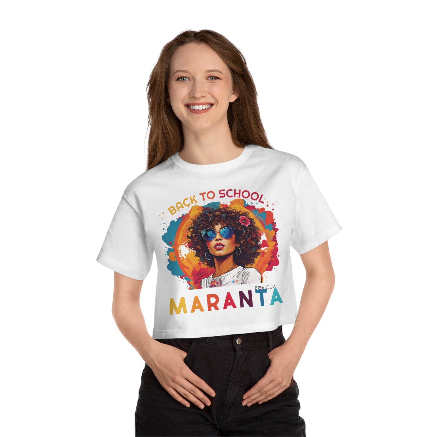 Back To School Maranta Boricua T Shirt Flowy Cropped Tee