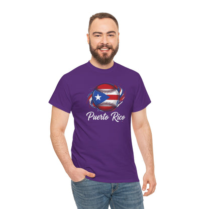 Puerto Rico Baseball Flag | Unisex Heavy Cotton T-Shirt