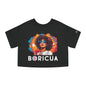 Boricua Girl Black Women's Flowy Cropped Tee