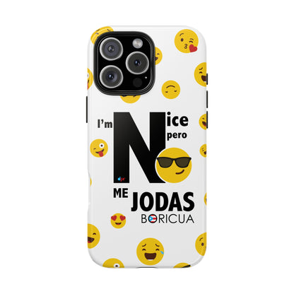 I'm Nice pero No me Jodas White Tough Phone Cases