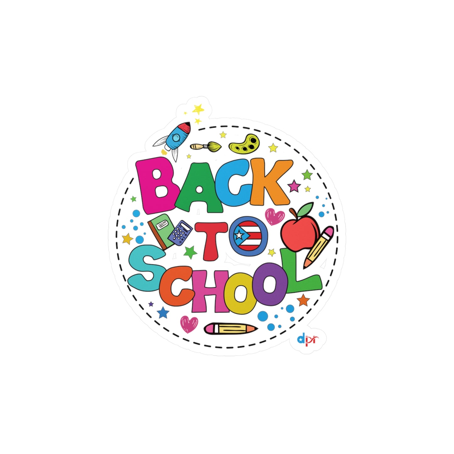 Back to School Boricua Student Kiss-Cut Vinyl Decals