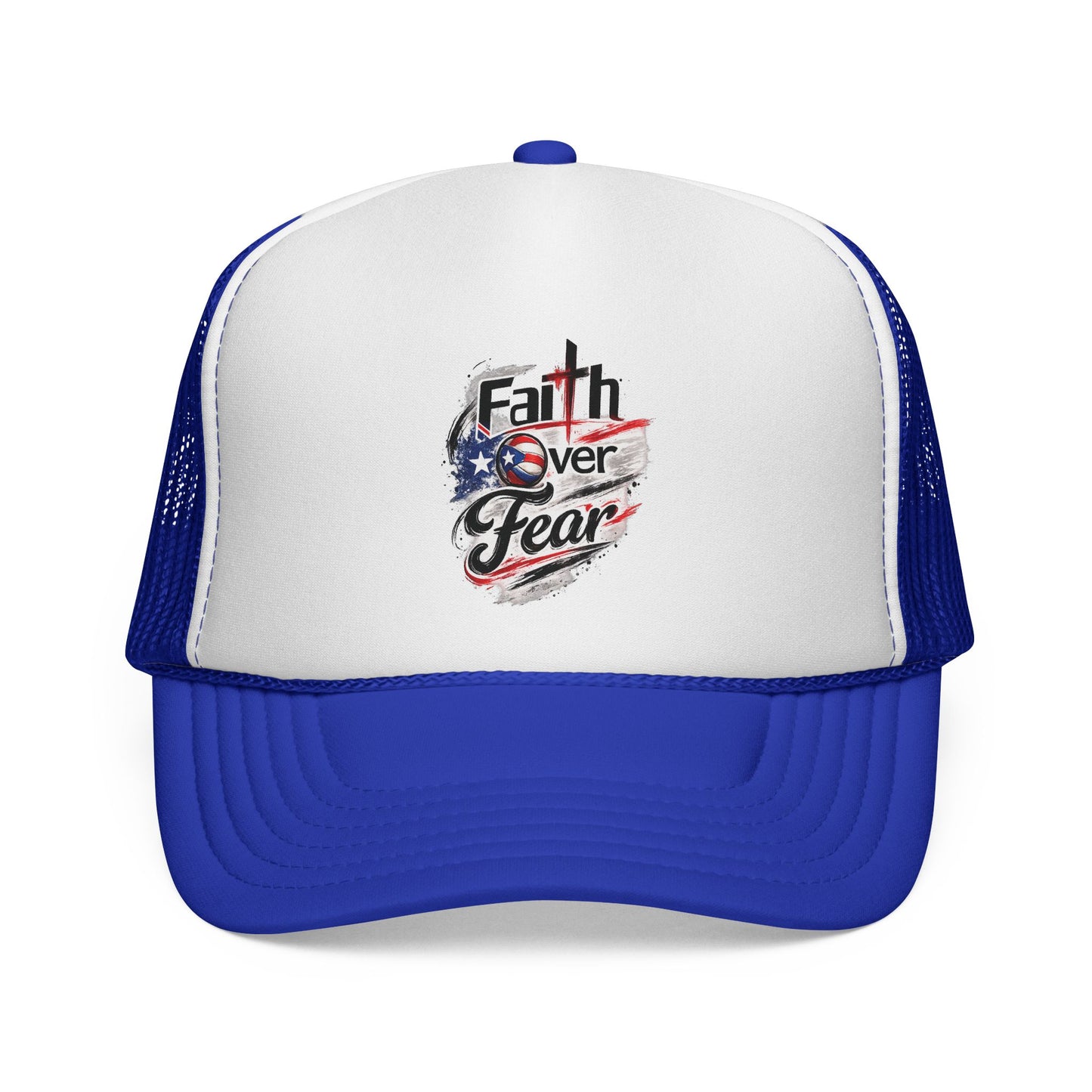 Faith Over Fear Christian Volleyball | Puerto Rican Flag Trucker Caps FREE SHIPPING