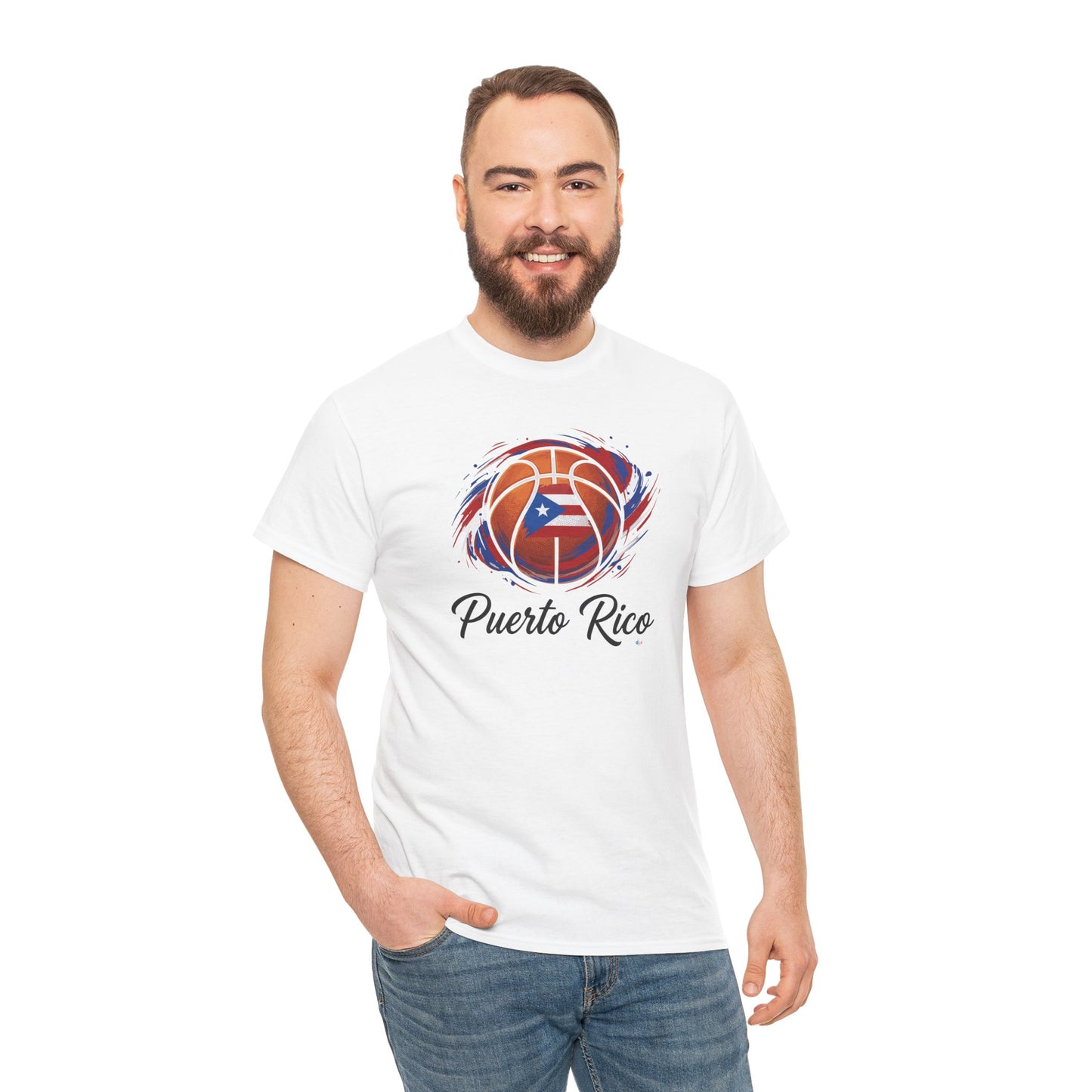 Puerto Rico Basketball Flag | Unisex Heavy Cotton T-Shirt