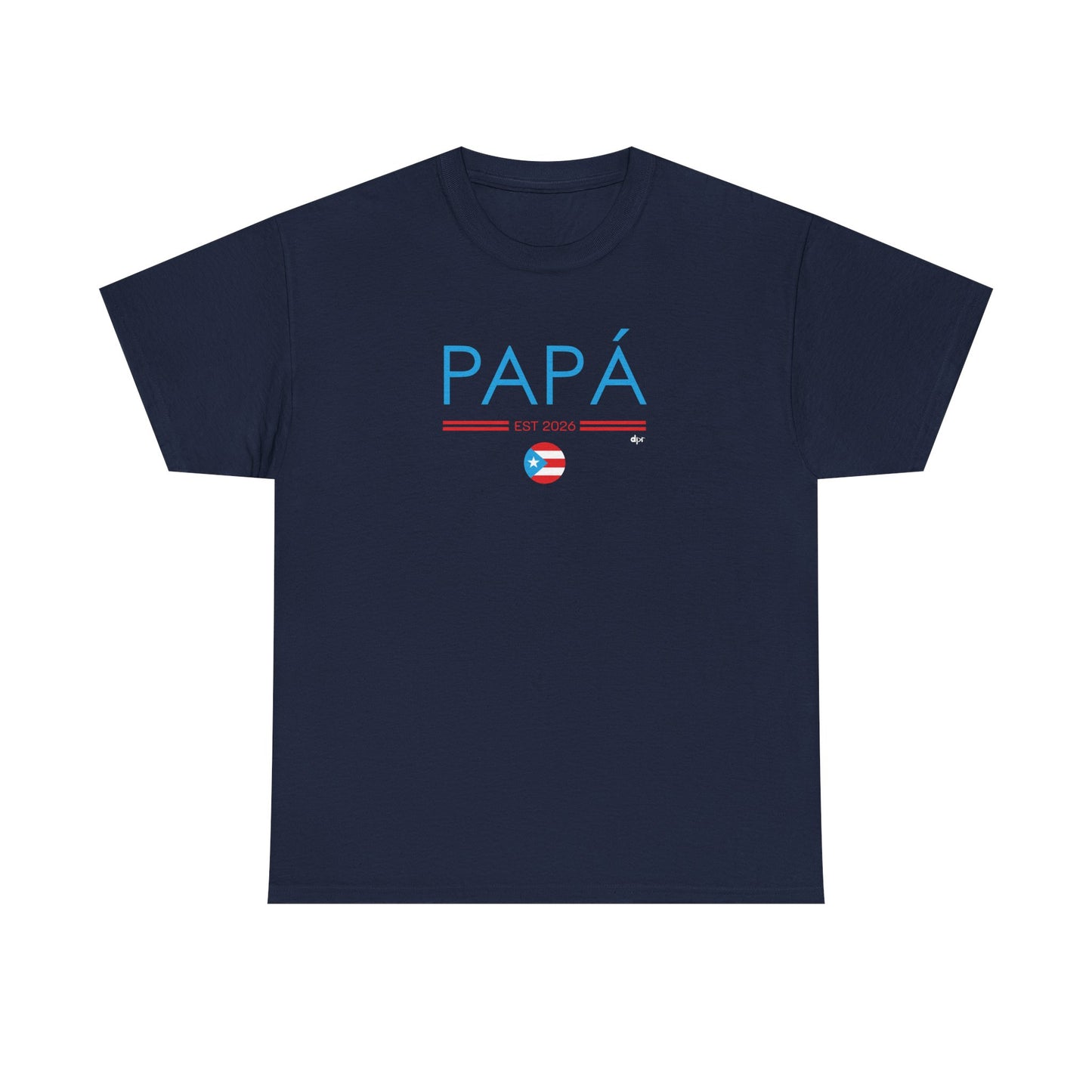 Papá EST. 2026 Puerto Rican Flag Unisex Heavy Cotton Tee
