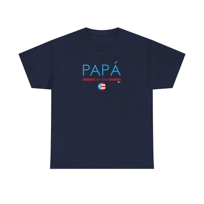Papá EST. 2026 Puerto Rican Flag Unisex Heavy Cotton Tee