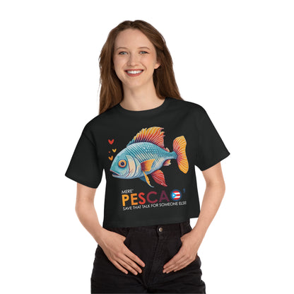 Mere' Pescao Save that Talk Flowy Cropped Tee