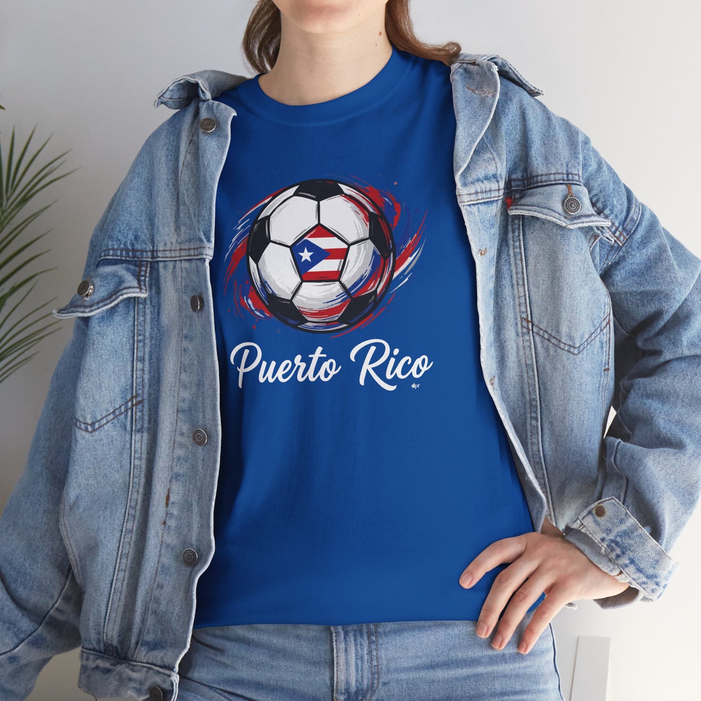 Puerto Rico Soccer Ball Flag | Unisex Heavy Cotton T-Shirt