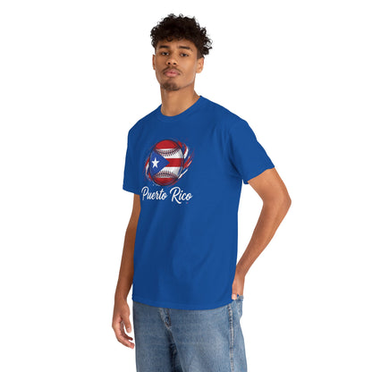 Puerto Rico Baseball Flag | Unisex Heavy Cotton T-Shirt