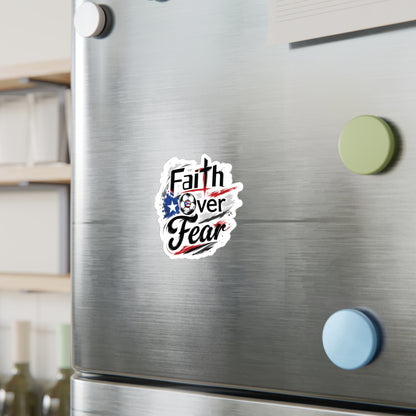 Faith Over Fear Puerto Rican Flag Soccer Ball Waterproof Kiss-Cut Vinyl Decal