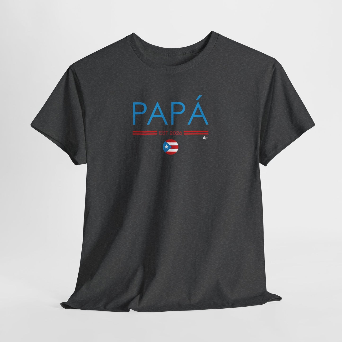 Papá EST. 2026 Puerto Rican Flag Unisex Heavy Cotton Tee