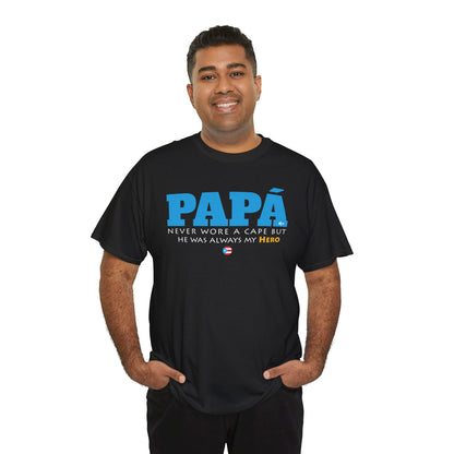 Papá My Hero Blue Heavy Cotton Tee