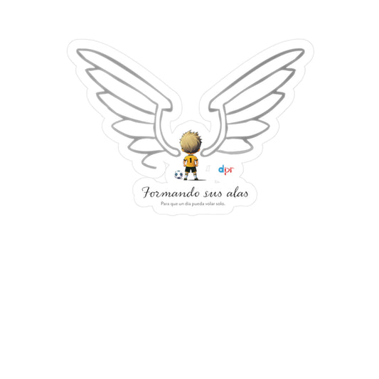 "Formando sus Alas" Soccer Player Waterproof Kiss-Cut Vinyl Decal