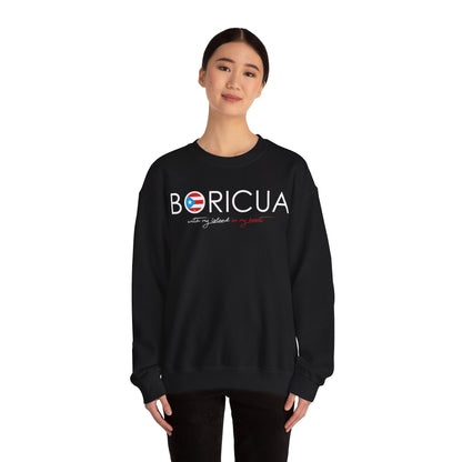 With my island in my Heart Unisex Heavy Blend™ Crewneck Sweaters