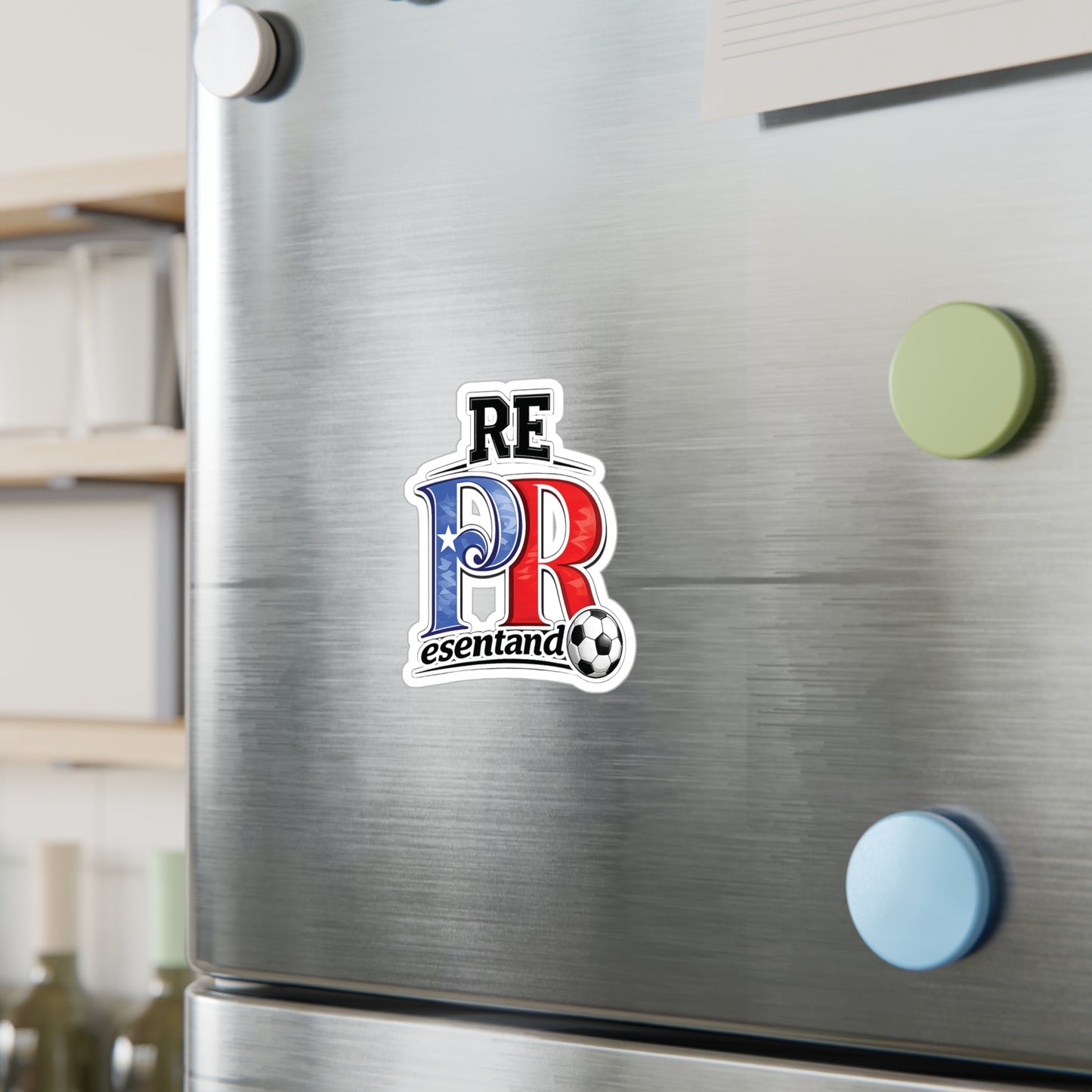 Puerto Rico Soccer Ball REPresentando Waterproof Kiss-Cut Vinyl Decal