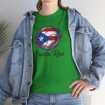 Puerto Rico Volleyball Flag | Unisex Heavy Cotton T-Shirt