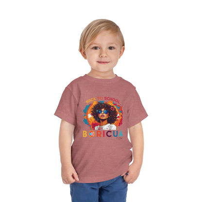 Back to School Boricua Girl Flow Toddler Short Sleeve Tee