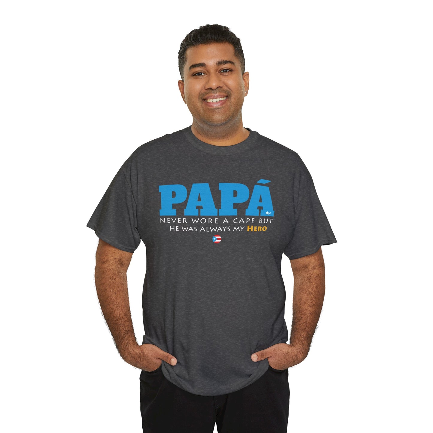 Papá My Hero Blue Heavy Cotton Tee