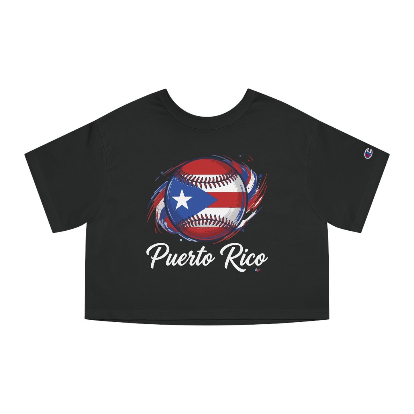 Puerto Rico Baseball Women's Flowy Cropped Tee | Puerto Rican Baseball Shirt