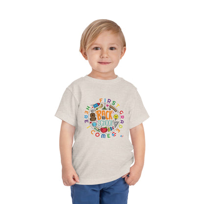 First Grade Here I Come - Back to School Boricua Toddler Short Sleeve Tee