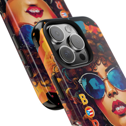 Boricua Girl Mosaico Black Tough Phone Cases