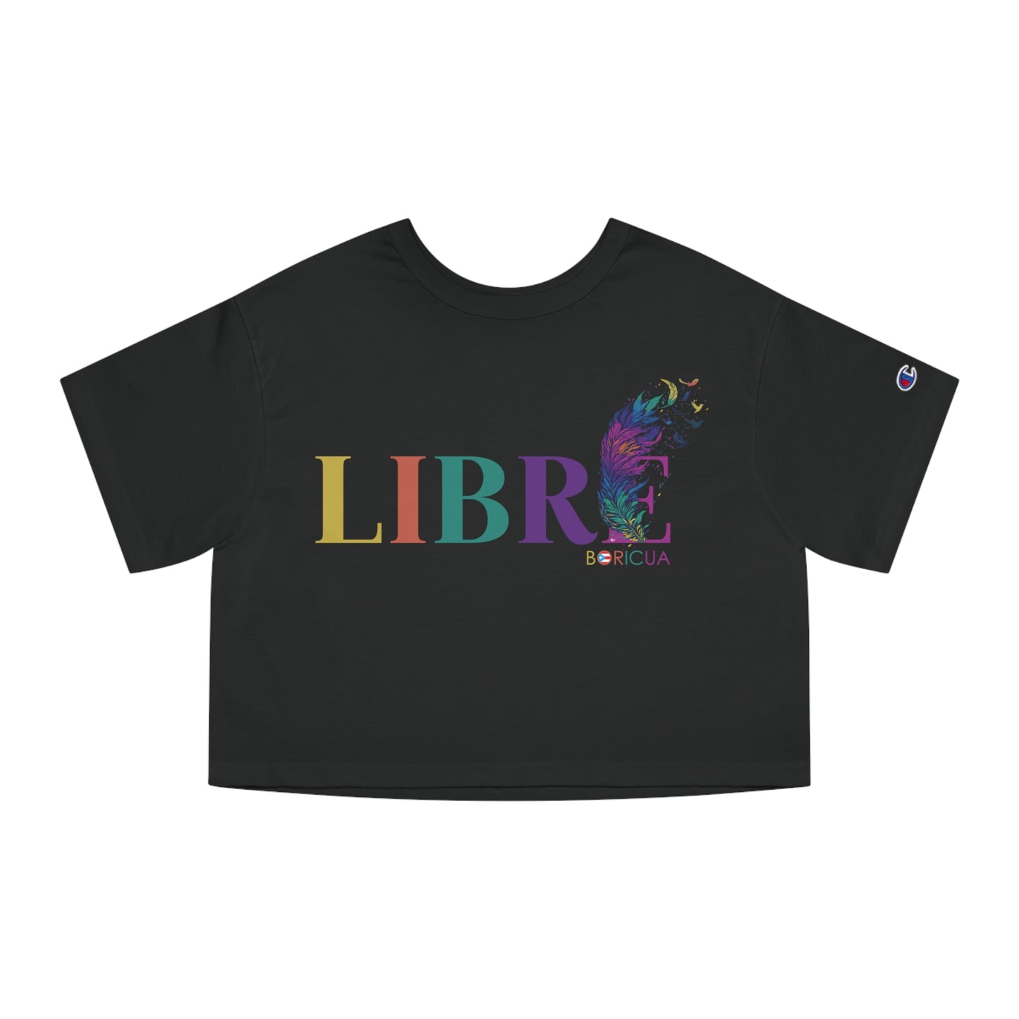 LIBRE BORICUA Flowy Cropped Tee