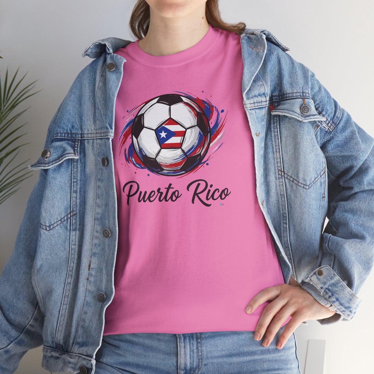 Puerto Rico Soccer Ball Flag | Unisex Heavy Cotton T-Shirt