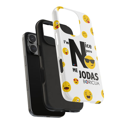 I'm Nice pero No me Jodas White Tough Phone Cases