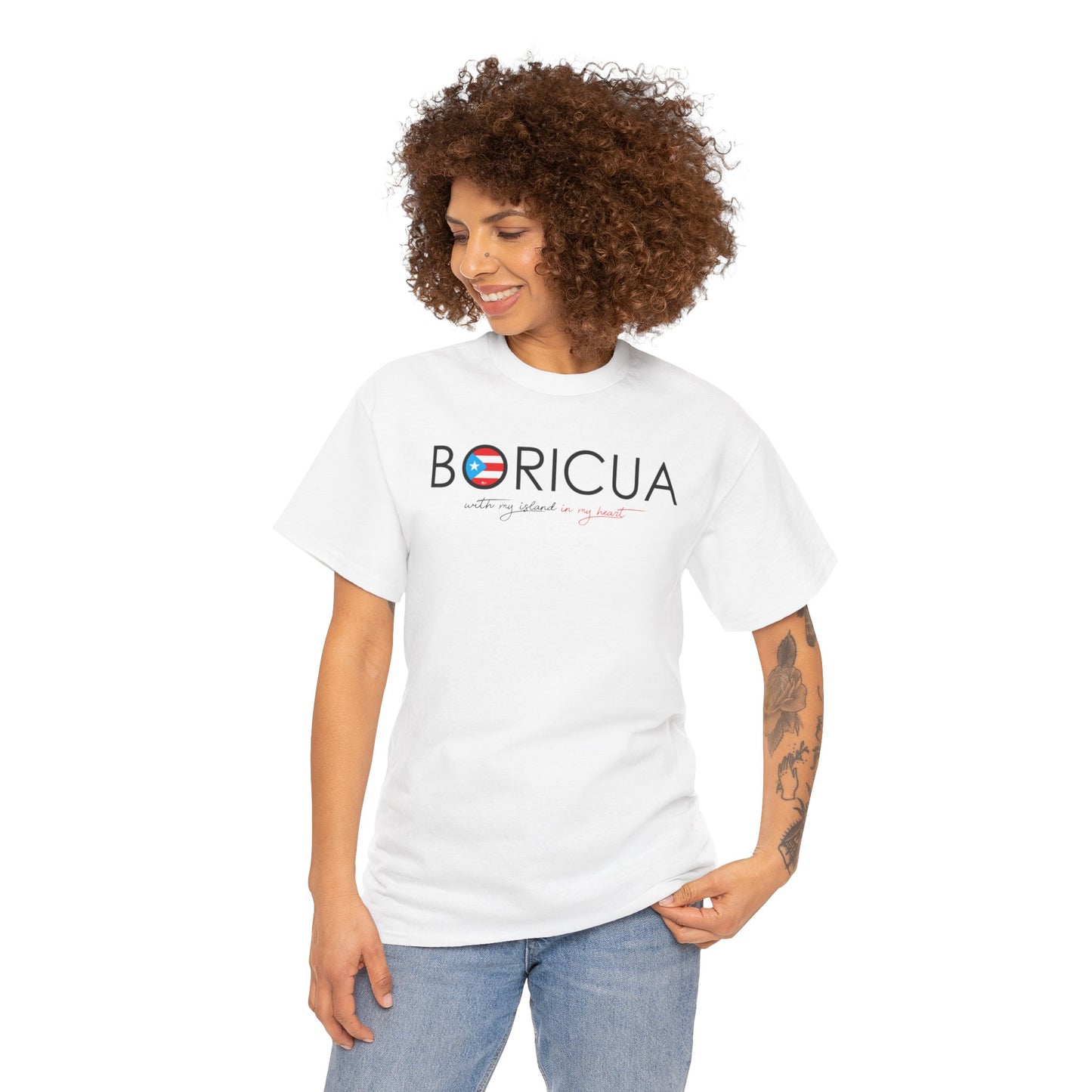With my island in my heart Unisex Heavy Cotton Tee