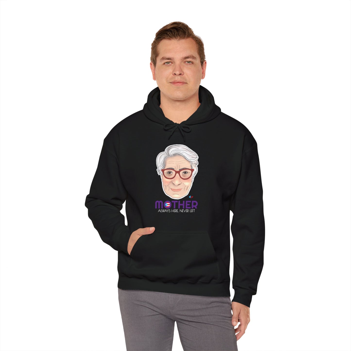 Mamá Boricua Always Here Never Left Unisex Heavy Blend™ Boricua-Style Hoodies