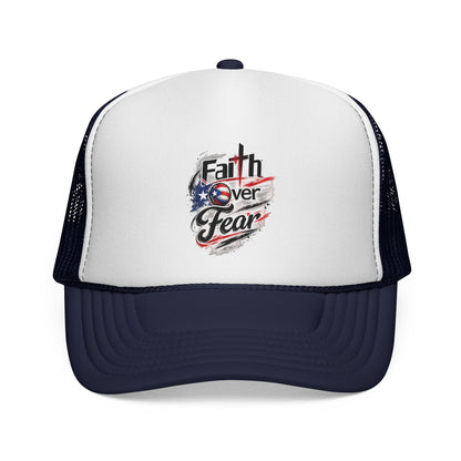 Faith Over Fear Christian Volleyball | Puerto Rican Flag Trucker Caps FREE SHIPPING