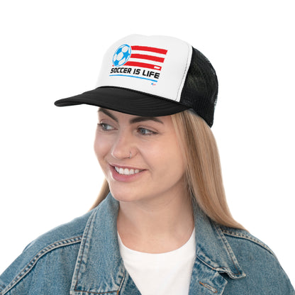 Soccer is Life Puerto Rican Pride Trucker Caps FREE SHIPPING