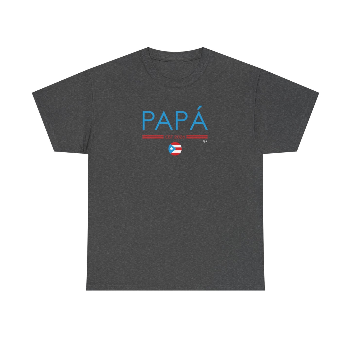 Papá EST. 2026 Puerto Rican Flag Unisex Heavy Cotton Tee