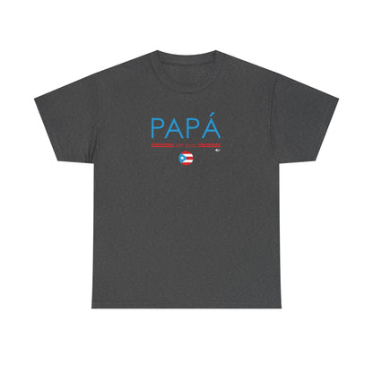 Papá EST. 2026 Puerto Rican Flag Unisex Heavy Cotton Tee
