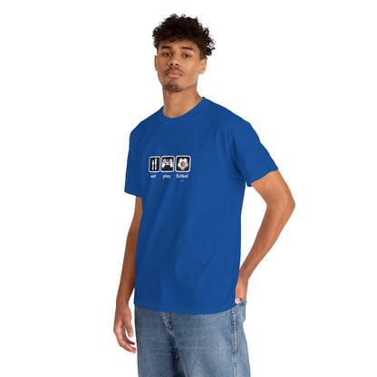 Eat Play Fútbol Graphic Tee | Puerto Rican Flag Soccer Shirt | Unisex Heavy Cotton T-Shirt