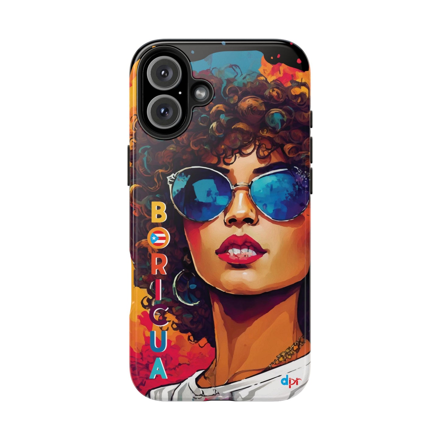 Boricua Girl Mosaico Black Tough Phone Cases