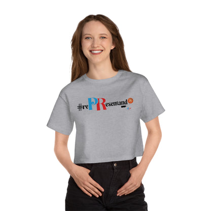 Puerto Rico Basketball Cropped Tee | RePResentando™ Women's Flowy Crop Top | Boricua Basketball Shirt