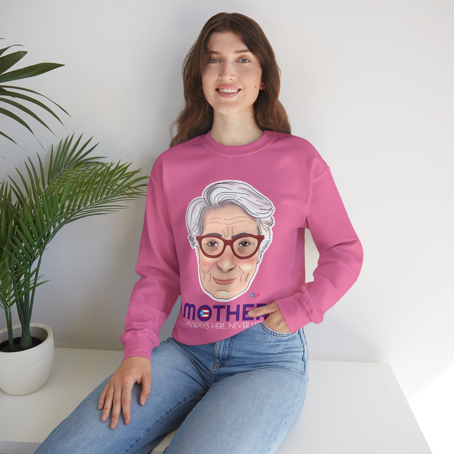 Mamá Boricua Always Here Never Left Heavy Blend™ Crewneck Sweatshirt