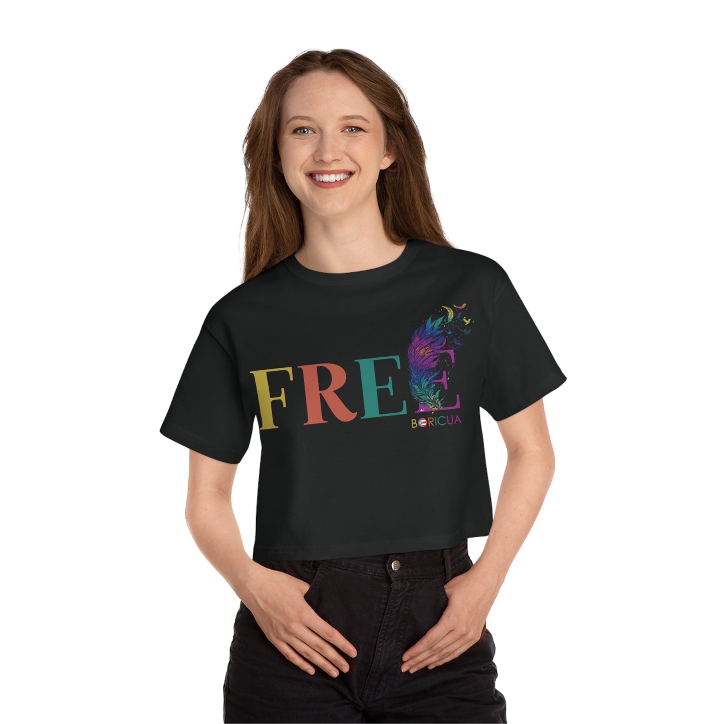 Free BORICUA Flowy Cropped Tee