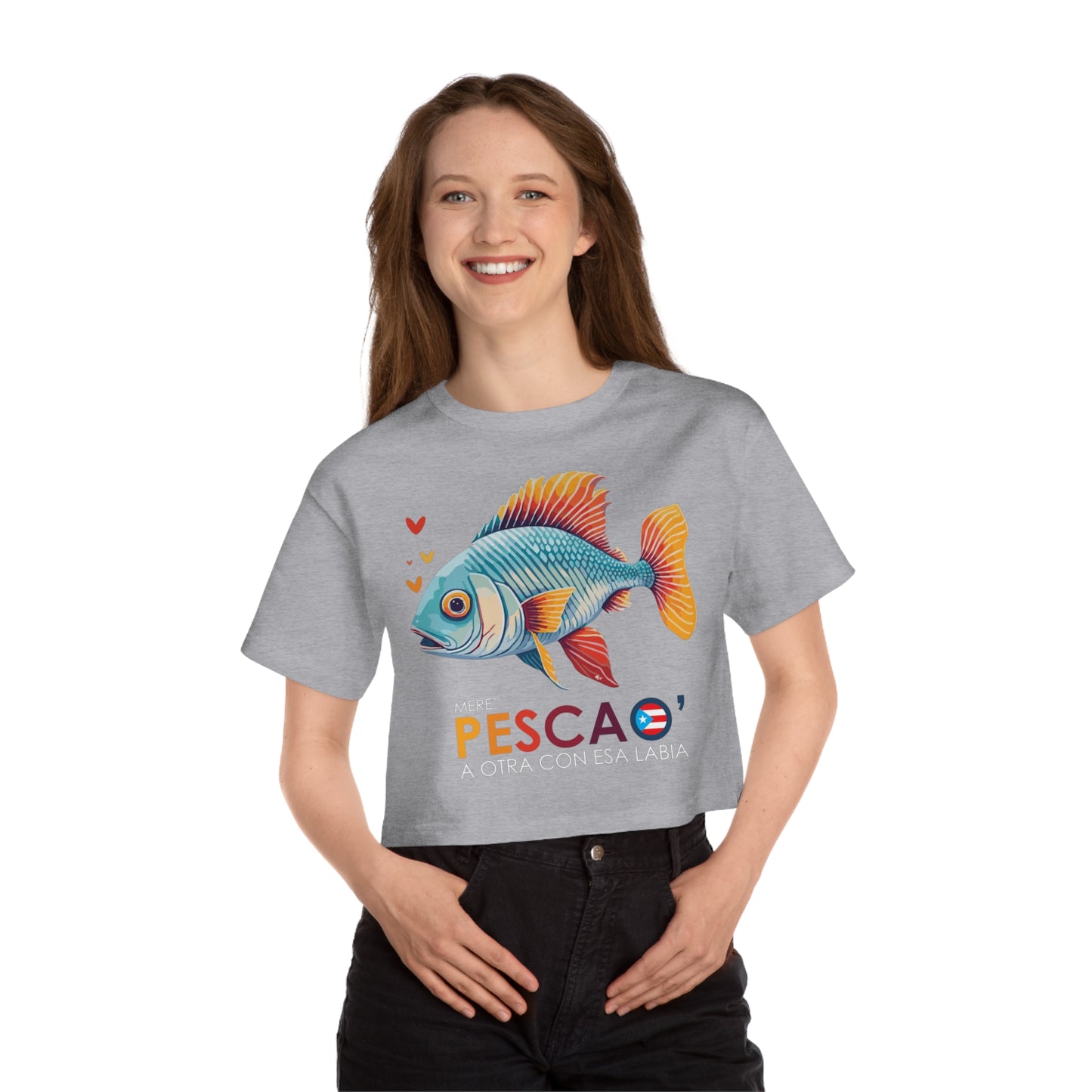 Mere' Pescao a otra con esa labia Flowy Cropped Tee