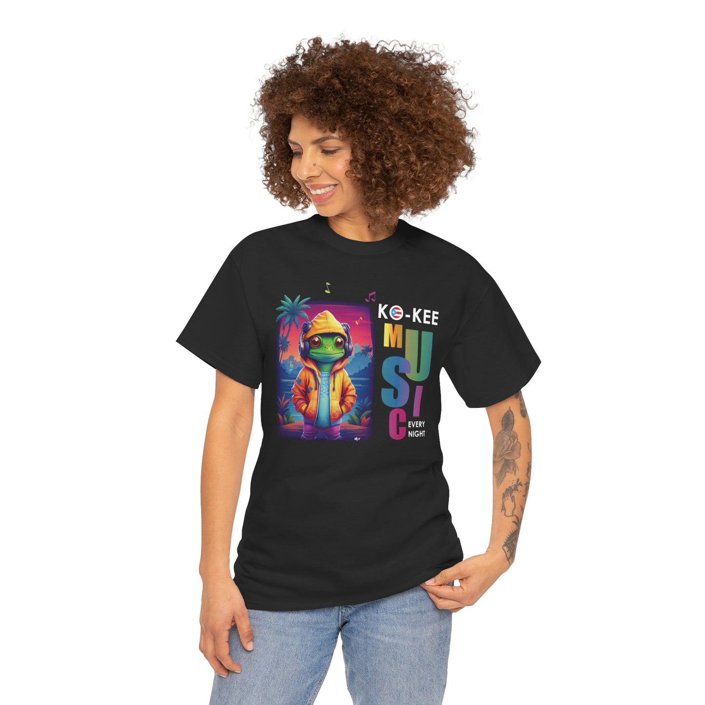 Coqui I Play Music Every Night  Unisex Heavy Cotton Tee