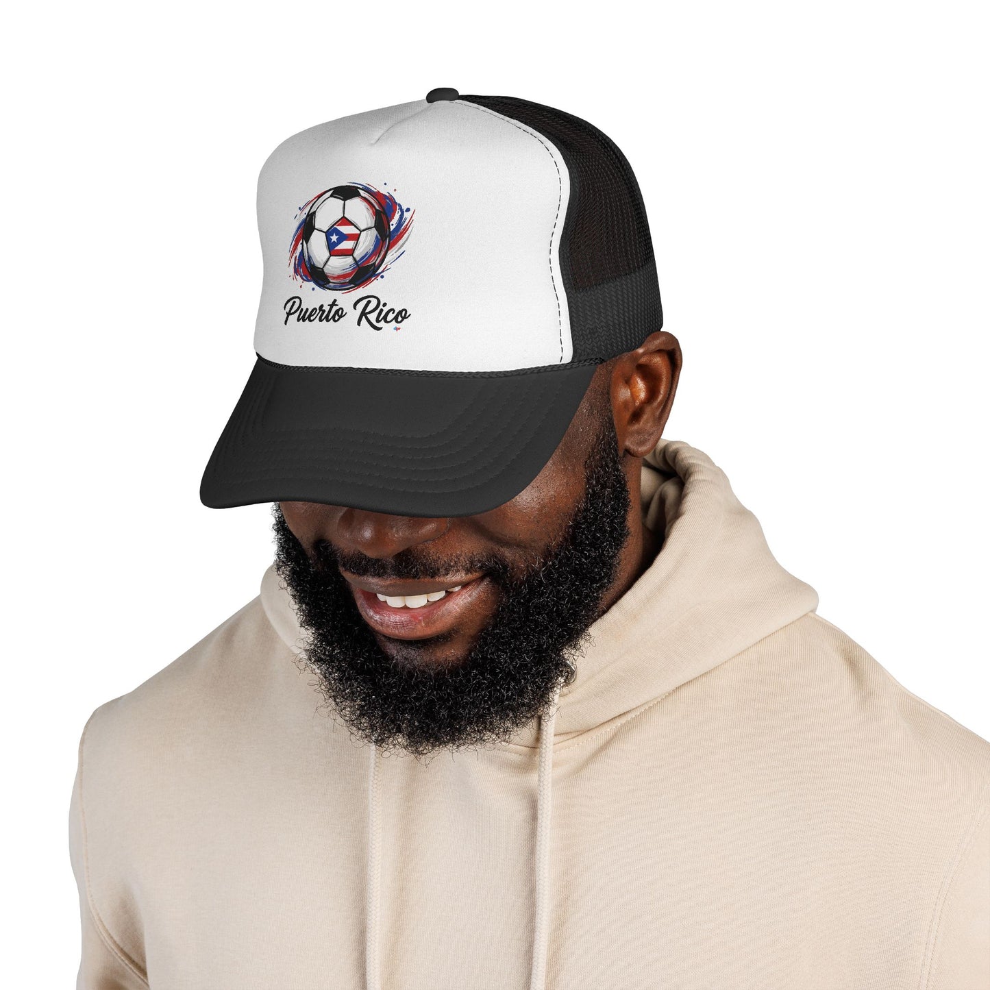 Puerto Rico Soccer Ball Flag Trucker Caps FREE SHIPPING