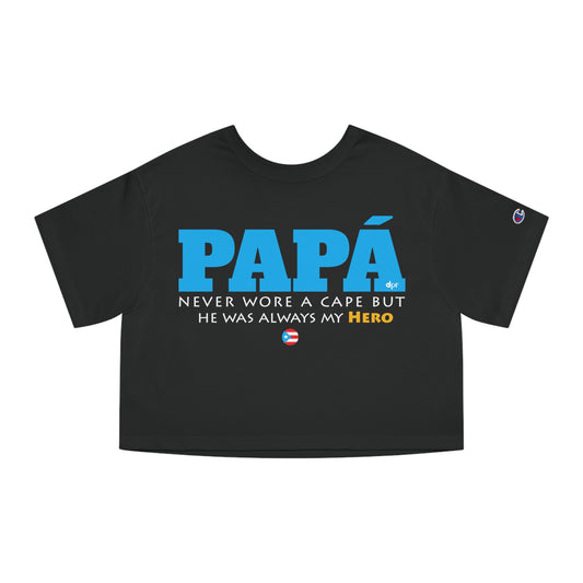 Papá My Hero Blue Women's Flowy Cropped Tee