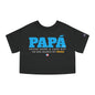Papá My Hero Blue Women's Flowy Cropped Tee