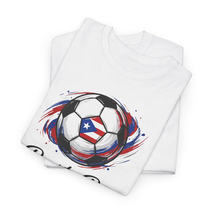 Puerto Rico Soccer Ball Flag | Unisex Heavy Cotton T-Shirt