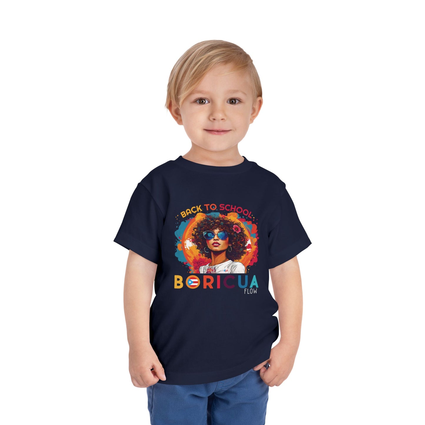 Back to School Boricua Girl Flow Toddler Short Sleeve Tee