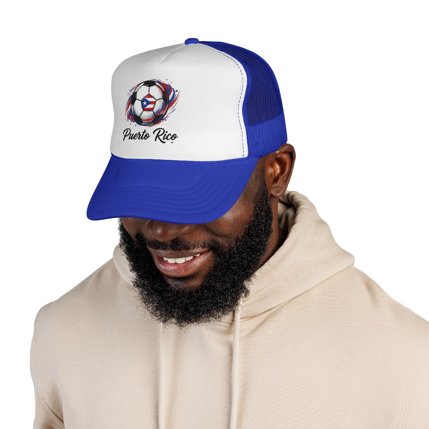 Puerto Rico Soccer Ball Flag Trucker Caps FREE SHIPPING