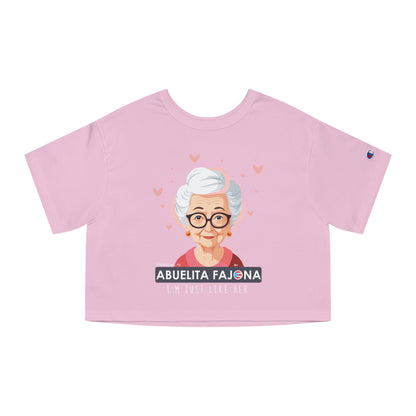 Remembering My Abuelita Fajona Flowy Cropped Tee