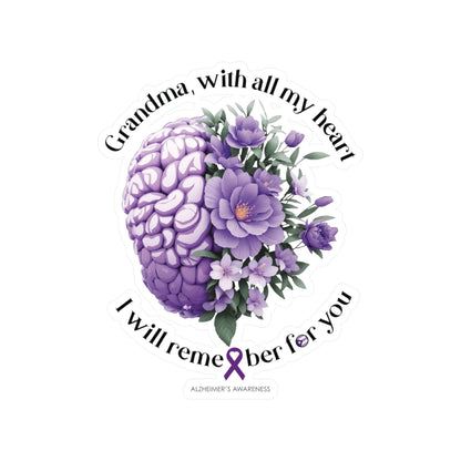 GRANDMA I Will Remember for You  Waterproof Kiss-Cut Vinyl Decals