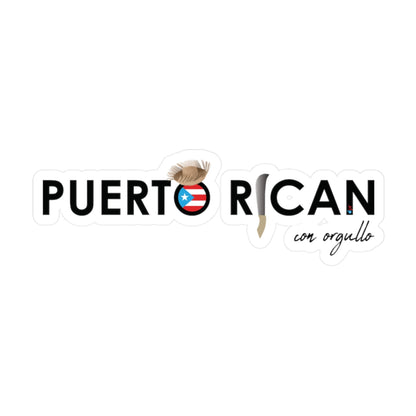 Puerto Rican con orgullo Waterproof Kiss-Cut Vinyl Decals